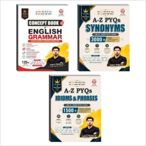 Combo of 3 Books Concept Book of English Grammer And A to Z PYQ Synonyms & A to Z PYQ Idiom phrase Books By Ankit Bhati Sir & Sanjeev Thakur sir RWA